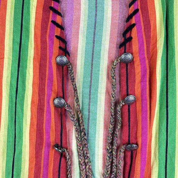 Roja Western Vest Jacket Womens M Vibrant Striped Serape Tassel Tie Southwestern - Picture 4 of 14